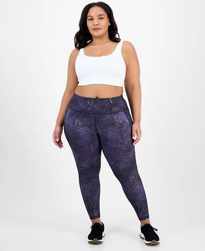 Id Ideology Plus Shine Compression Leggings, Macy's Exclusive