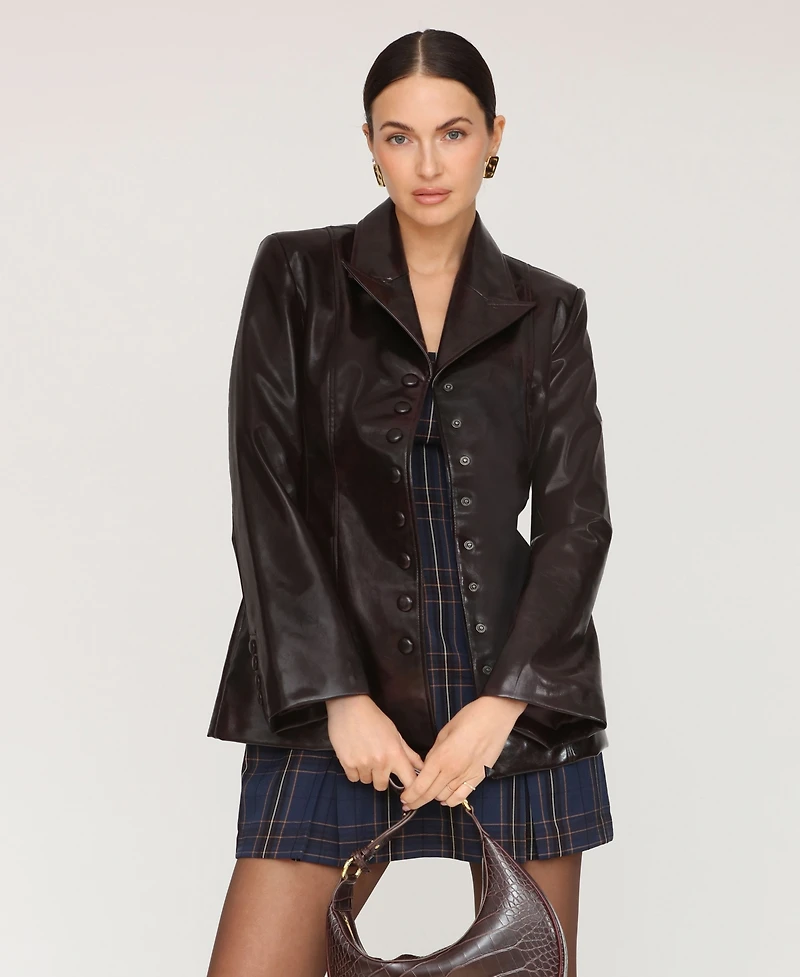 Avec Les Filles Women's Notch Collar Flared Jacket