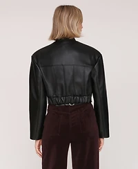 Avec Les Filles Women's Wide Shoulder Cropped Jacket