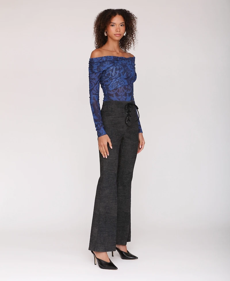 Avec Les Filles Women's Lace-Up Flare Pants