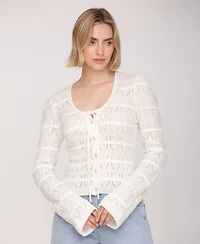 Avec Les Filles Women's Scoop Neck Cardigan