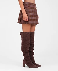 Avec Les Filles Women's Pleated Mini Skater Skorts