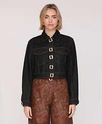Avec Les Filles Women's Long Sleeve Trucker Jacket