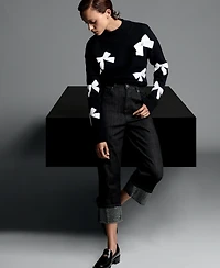 Karl Lagerfeld Paris Women's All-Over Bow Sweater