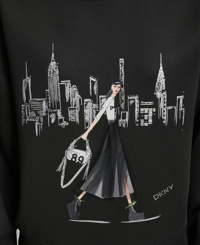 Dkny Women's Empire State Building Graphic Print Sweatshirt