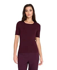 Tahari Asl Women's Petites Short Sleeve Sweater T-Shirt
