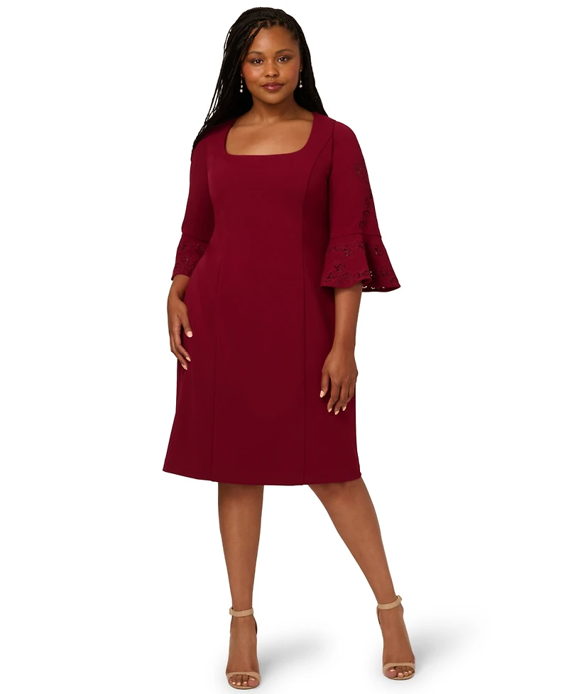 Adrianna Papell Plus Laser Cut Detail Dress