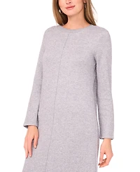 Vince Camuto Women's Rib Trim Neck Long Sleeve Midi Dress