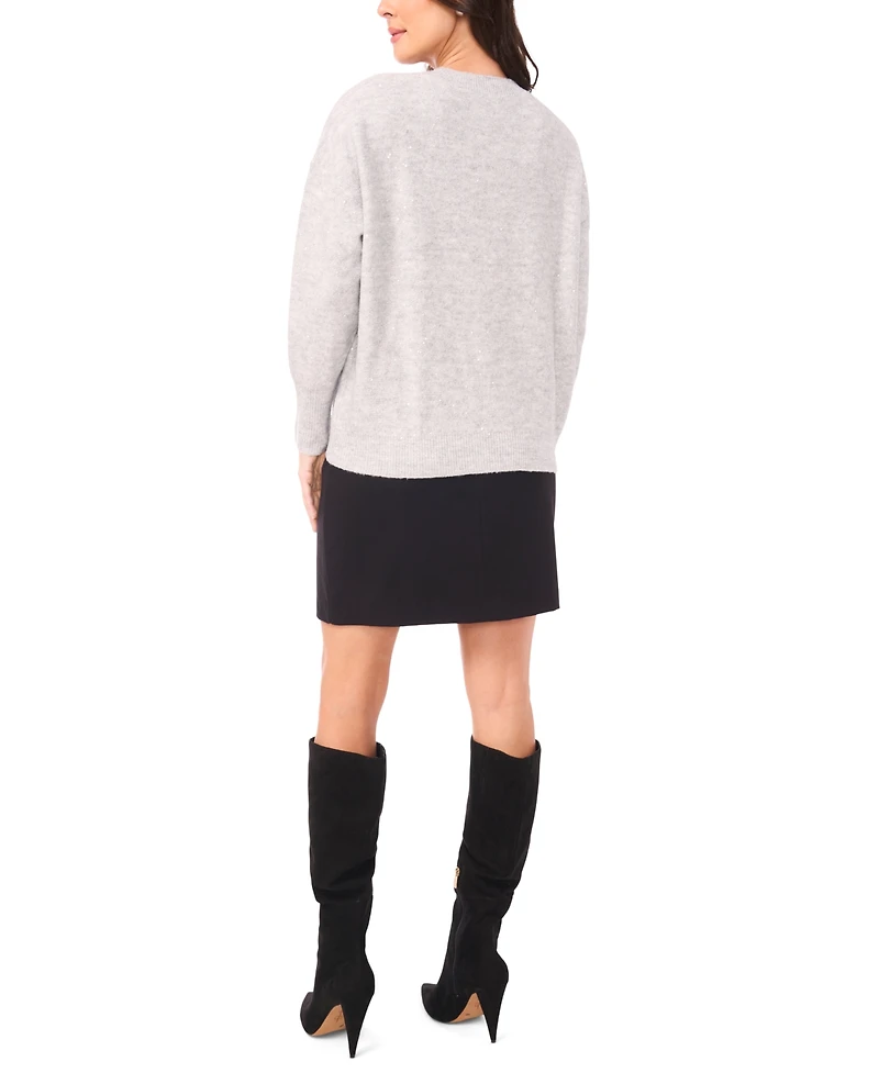 Vince Camuto Women's Crewneck Sequin Long-Sleeve Sweater