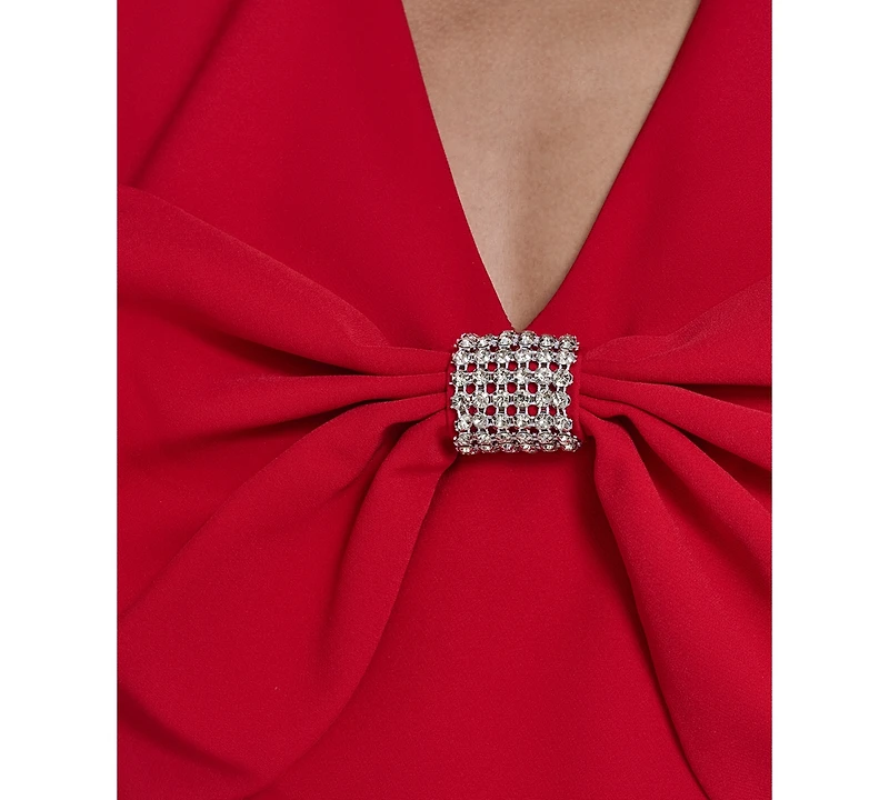 Eliza J Petite Bow Front Fit and Flare Dress