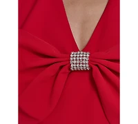 Eliza J Petite Bow Front Fit and Flare Dress