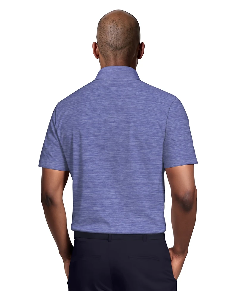 Pga Tour Men's Short Sleeve Airflux Heather Golf Polo Shirt