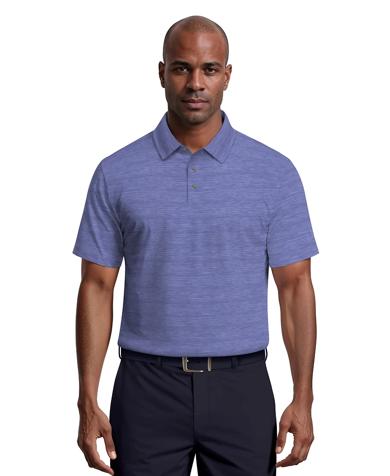 Pga Tour Men's Short Sleeve Airflux Heather Golf Polo Shirt