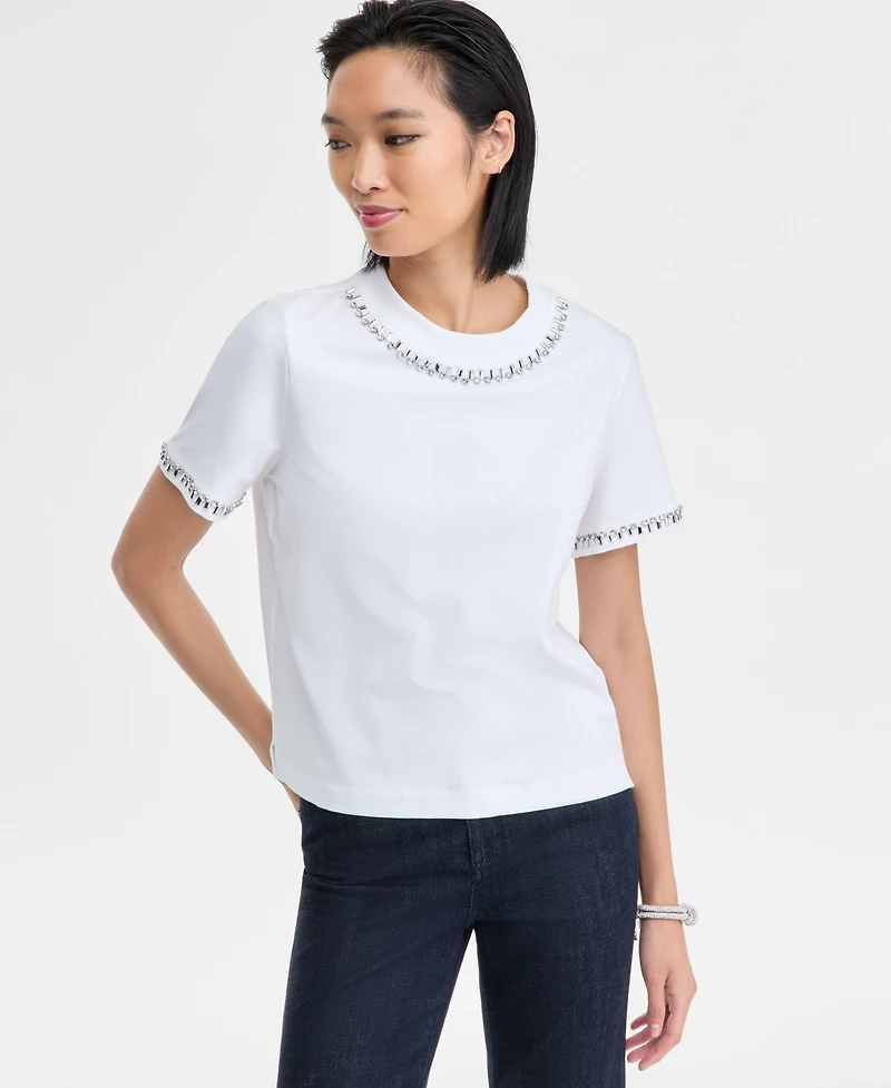 I.n.c. International Concepts Women's Embellished T-Shirt