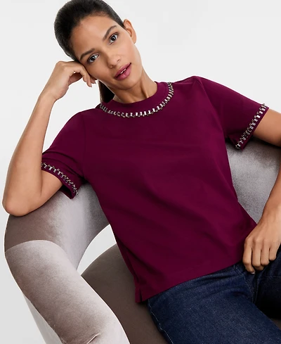 I.n.c. International Concepts Women's Embellished T-Shirt