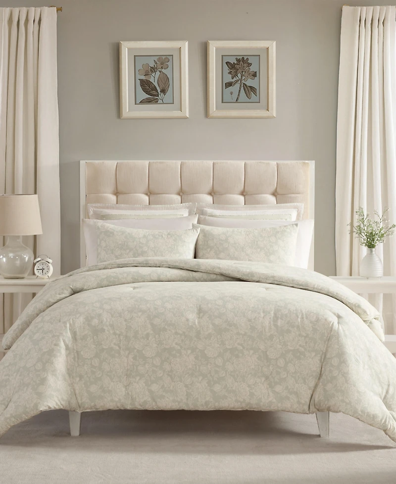 Laura Ashley Meredith Printed Flannel 3-Pc. Comforter Set