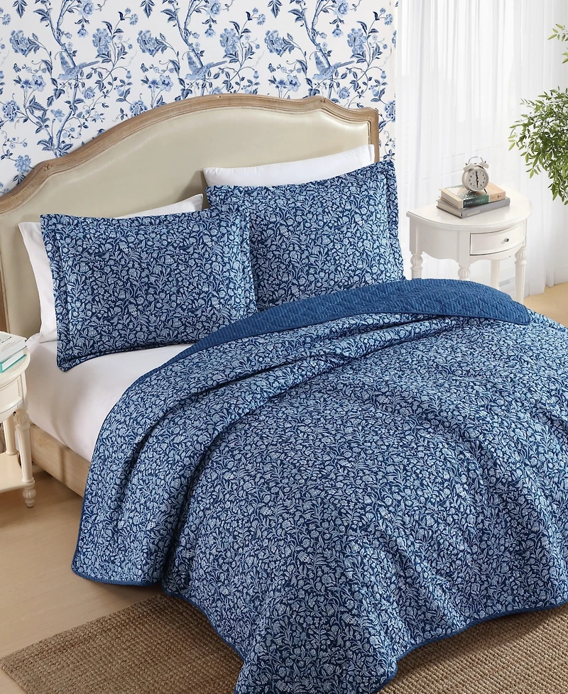 Laura Ashley Elaina Cotton 3-Pc. Quilt Set