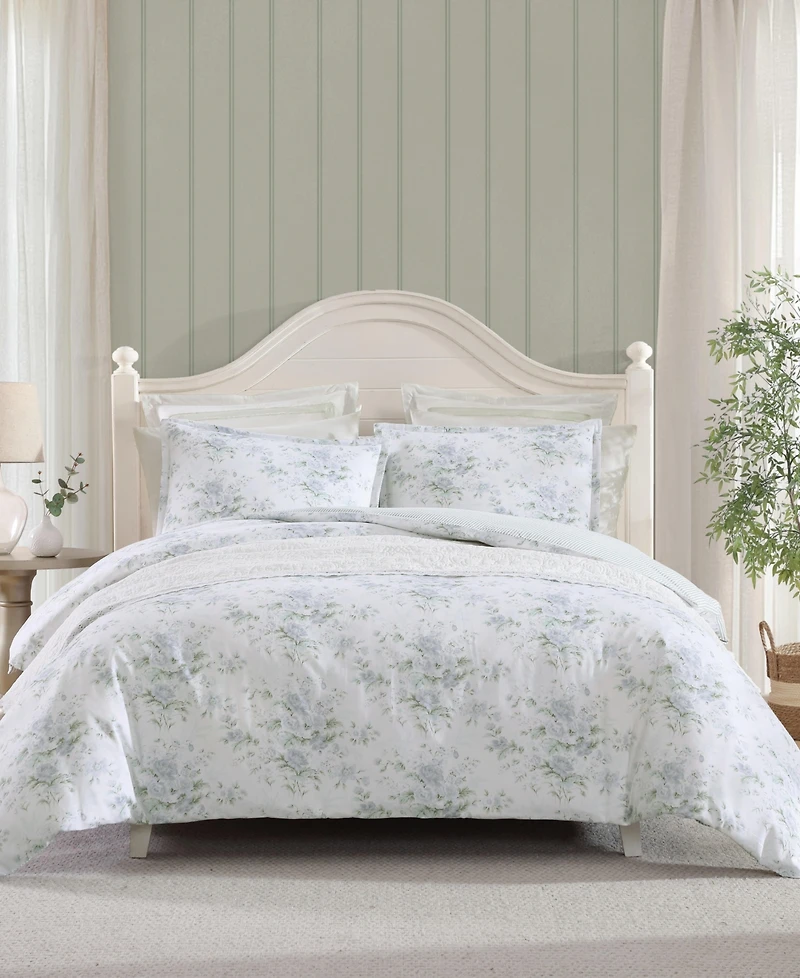 Laura Ashley Arundel Sateen 3-Pc. Duvet Cover Set