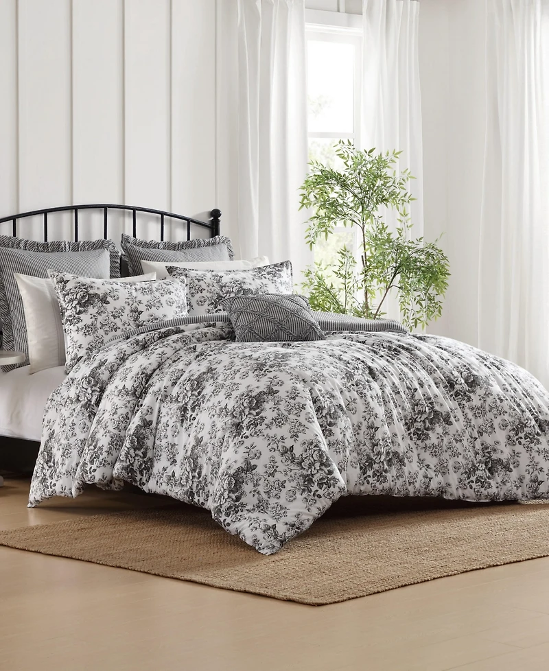 Laura Ashley Toile Delight Cotton -Pc. Comforter Set
