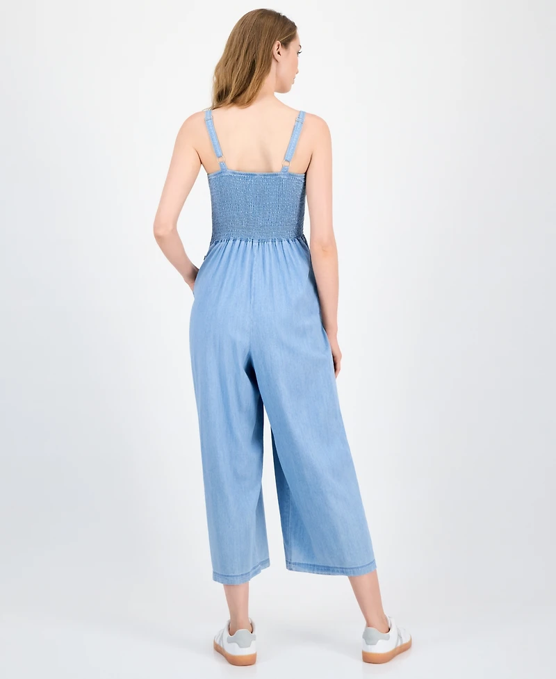 Tommy Hilfiger Women's Smocked Chambray Jumpsuit