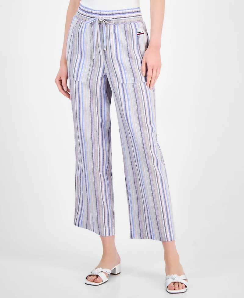 Tommy Hilfiger Women's Striped Drawstring-Waist Pants