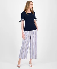 Tommy Hilfiger Women's Cotton Tie-Sleeve T-Shirt