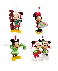 Hallmark Disney Mickey and Minnie Christmas Ornaments, Set of 4