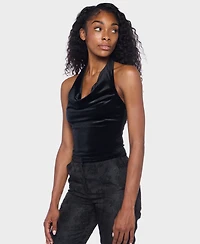 Alex & Sophia Women's Halter Cowl Neck Top