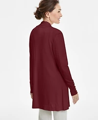 Jm Collection Women's Button-Sleeve Flyaway Cardigan Sweater