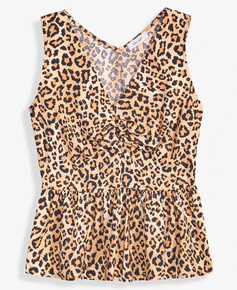 On 34th Women's Printed Sleeveless Peplum Top, Macy's Exclusive