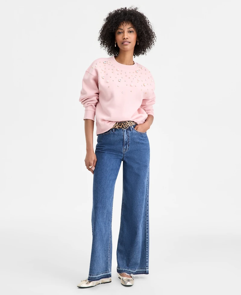 On 34th Women's Embellished Crewneck Sweatshirt, Macy's Exclusive