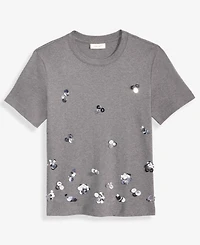 On 34th Women's Scattered Paillette T-Shirt, Macy's Exclusive