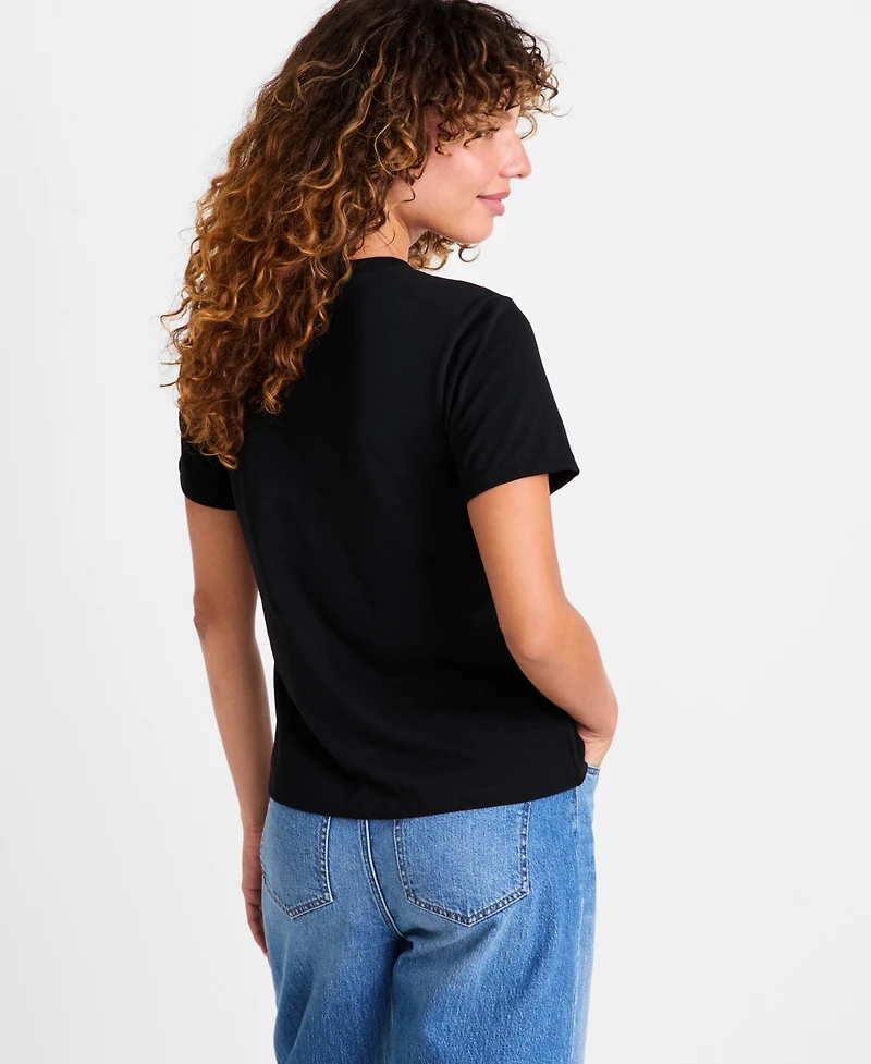 On 34th Women's Knit Rhinestone Bow T-Shirt, Macy's Exclusive