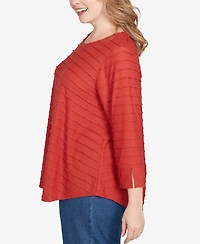 Ruby Rd. Plus Scalloped Jacquard Knit Top