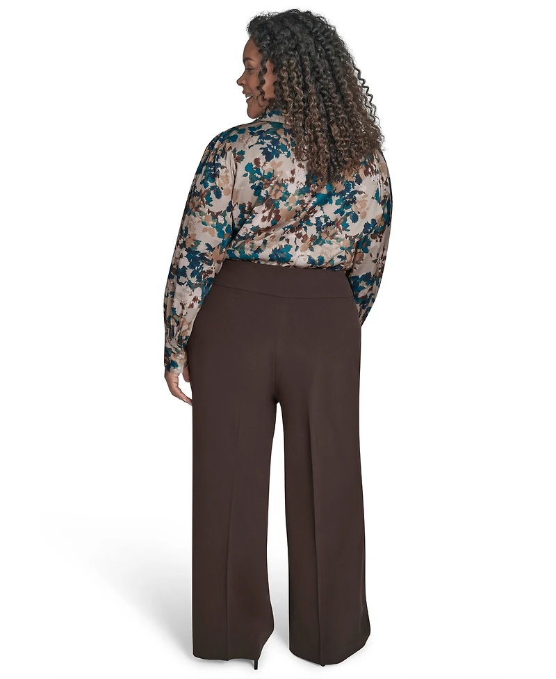 Calvin Klein Plus Mid-Rise Wide-Leg Pants