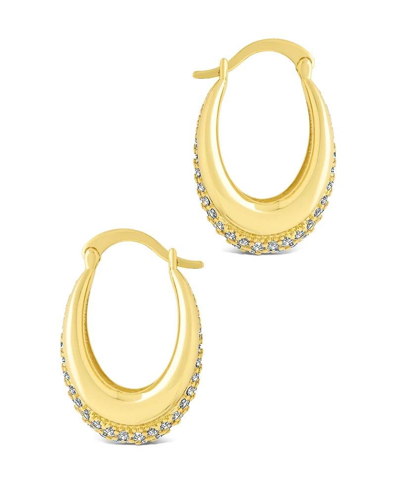 Sterling Forever Philina Cubic Zirconia Hoop Earrings