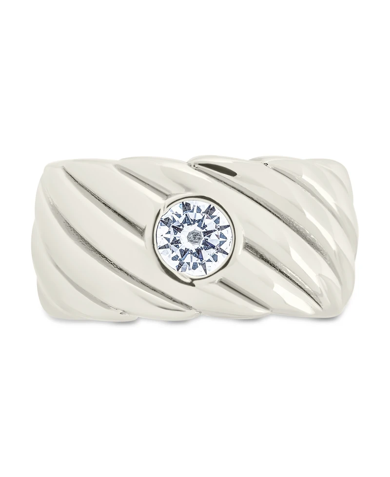 Sterling Forever Blythe Woven Cubic Zirconia Ring
