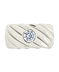 Sterling Forever Blythe Woven Cubic Zirconia Ring