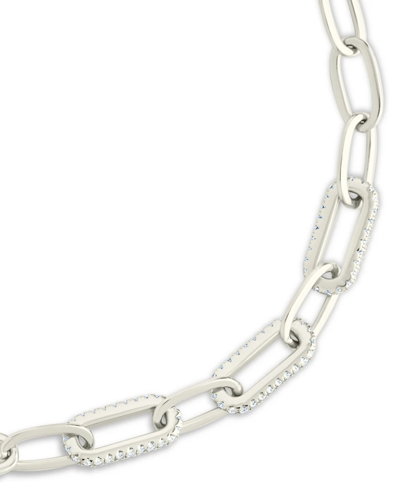 Sterling Forever Sterling Silver Hallie Cubic Zirconia Paperclip Chain Bracelet