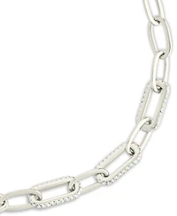 Sterling Forever Sterling Silver Hallie Cubic Zirconia Paperclip Chain Bracelet