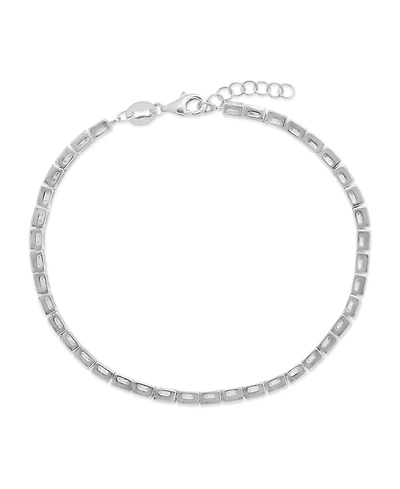 Sterling Forever Christina Square Cubic Zirconia Tennis Bracelet