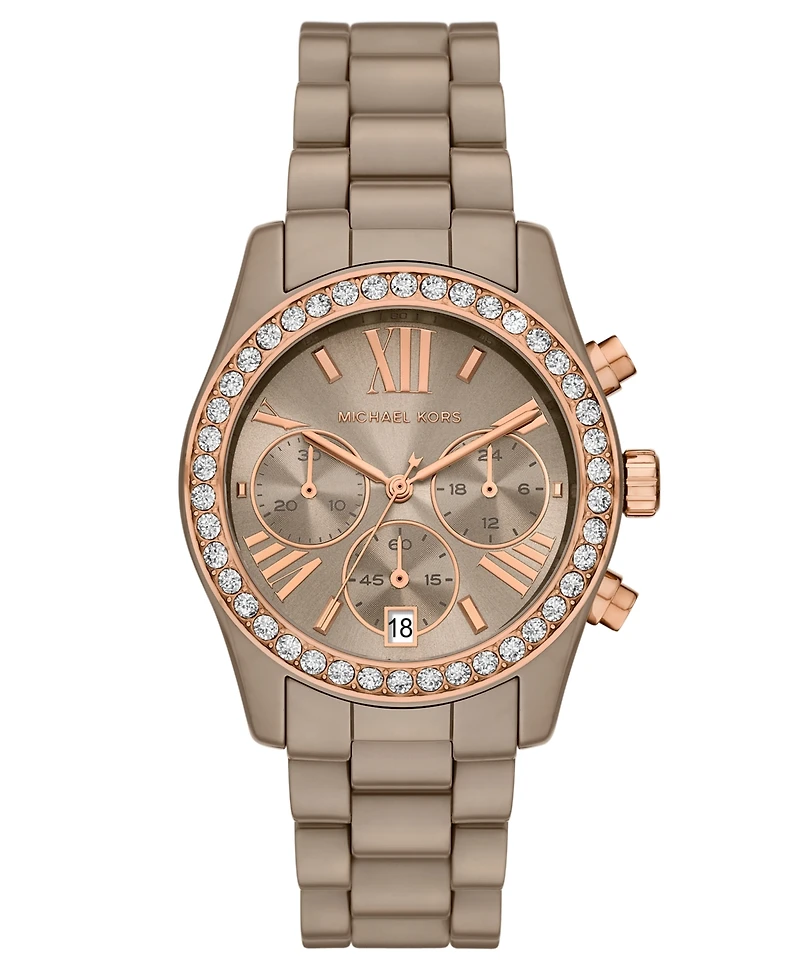 Michael Kors Women's Lexington Chronograph Mink Ceramic Watch, 38mm
