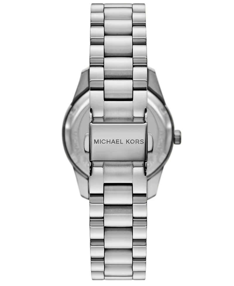 Michael Kors Women's Lexington Multifunction Silver-Tone Stainless Steel Watch, 34mm