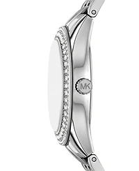Michael Kors Women's Harlowe Three-Hand Silver-Tone Stainless Steel Watch Set, 33mm