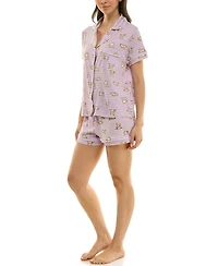 Derek Heart Women's Printed Top and Shorts Set