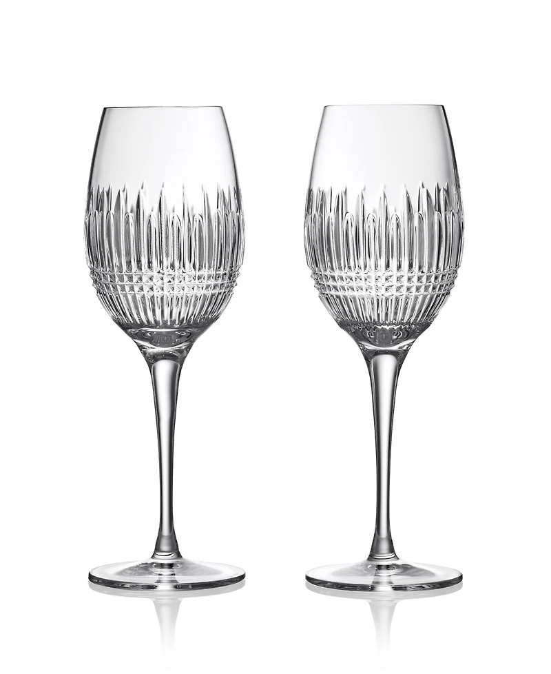 Waterford Lismore Diamond Essence White Wine Medium 15.5oz, Set of 2