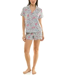 Derek Heart Women's Printed Top and Shorts Set