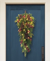 Puleo 28" Pre-Lit Artificial Adorned Banister Swag