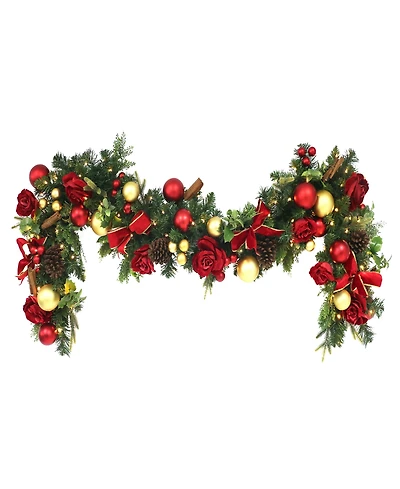 Puleo 10" Pre-Lit Artificial Adorned Battery-Operated Garland