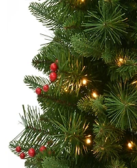 Puleo 3.5' Artificial Pre-Lit Potted Oregon Fir Tree